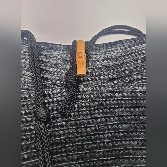 Vintage 1960s LESCO - Black - Woven Shoulder Bag - Made in Hong Kong - Picture 8 of 10